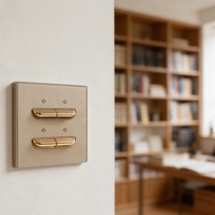 Gold Glass Panel for toggle Light Switch with LED Indicator for Home Use