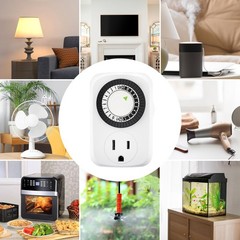 Indoor Mini 24-Hour Mechanical Outlet Timer, for Electrical Outlets, 30 Minut…