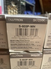 Lutron SKYLARK S-603P-WH 3-Way 600W Preset Dimmer with On/Off – White