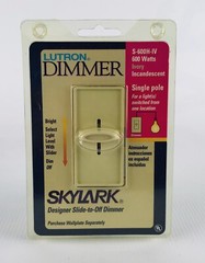 Lutron S-600H-IV Ivory 600 watts Slide Dimmer Switch 1 pk