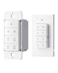 DEWENWIL Wireless Dimmer Switch,Tungsten 400W, Dimmable LED 4 Brightness Buttons