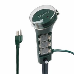 BN-LINK Outdoor Yard Photocell Countdown Timer Auto on off 6 Grounded Outlets