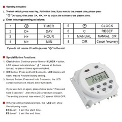 Baomain Time Switch Relay,Digital LCD Programmable Timer,24V Timer, White