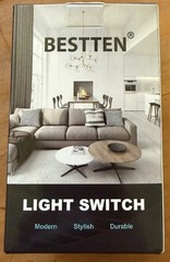 BESTTEN White Decorator/Rocker On/Off Wall Light Switch 15A 125V w/ Plate 2pk