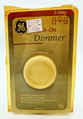 GE Push On/Off Dimmer Full Range 3 Way 600W Rotary Light Control Ivory D1637ULM5