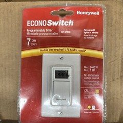 Honeywell Econo Switch RPLS730B 7-Day Programmable Timer Switch White NEW SEALED
