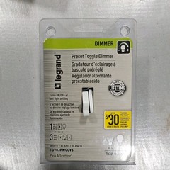 NOS Pass & Seymour Legrand TD703PWCCV6 Toggle Preset Dimmer WHITE 120V 700W