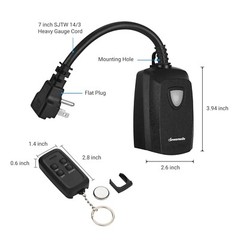 DEWENWILS Outdoor Dimmer for String Lights Plug in Remote Control Light Dimmer