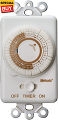 59745 59745WD 24-Hour Mechanical Converts A Wall Light Switch to Timer (White)