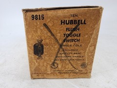 Box Of 10 Vintage Hubbell 9815 Flush Toggle Switch Single Pole 20A 125-250V