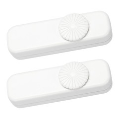 Inline Dimmer Switch 2 Pack, Full Range Rotary Switch, White Cord Switch Repl…
