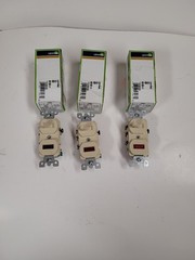 (3) Leviton 5246-I 15A, 120V, Duplex 3-Way, Neon Pilot AC Combination Switch,