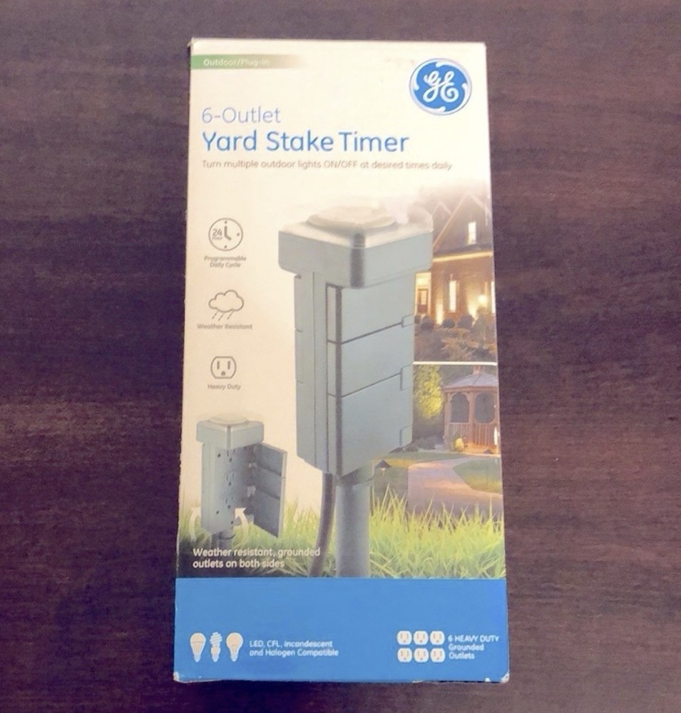 GE 6-Outlet Outdoor Yard Stake Timer