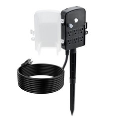 Uimoso Outdoor Power Stake with 6 Outlets and 15 FT Weatherproof Extension Cord