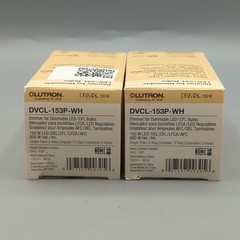 Lot of 2 Lutron Dimmer Wall Light Switch 150 W 120V 60Hz DVCL-153P-WH New