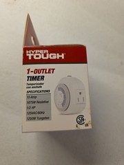 Hyper Tough Analog Indoor Grounded Timer, Single Outlet Three Prong 15 AMP