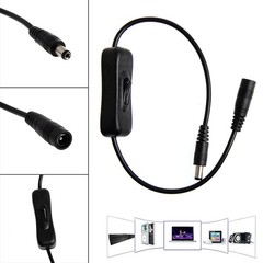 DC 5.5×2.1mm Male to Female Plug Connector DC Power Extension Cable Swi