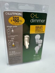 Lutron LED+ Toggler Dimmer Single Pole/3 Way Switch Light Almond TGCL-153PH-LA