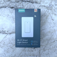 MoesGo WiFi Smart Light Switch 1-Gang White Push Button Works Alexa Google