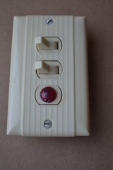 Vint. Slater Single Despard Toggle Switches W/Pilot Light. Uniline Cover. Ivory