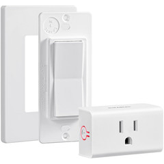 Wireless Light Switch, Remote Control Outlet, Decorator Rocker Wall Switch, 15 A