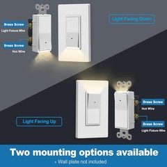 CML Illuminated Light Switch, 5 Pack Single Pole Decorator Paddle Rocker Wall