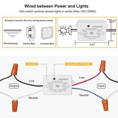 3 Way Wireless Light Switch No Wiring No Wifi 100ft Rf Range Preprogrammed Expan