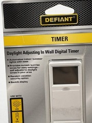 DEFIANT 15 Amp In-Wall 3-Way Daylight Adjusting Digital Timer Switch, White NEW