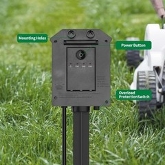 Tiffcofio Outdoor Remote Control Power Strip Timer Yard Stake 6 Outlets 25ft NEW