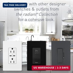 Legrand radiant RCD33WCC6 15 Amp Combination 2-in-1 Decorator Rocker Light Switc