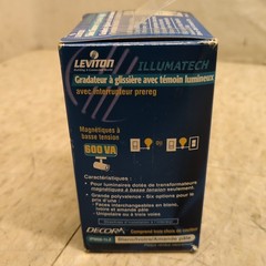 Leviton IllumaTech 600VA Magnetic Low Voltage Slide Dimmer w/ Light IPM06-1LZ