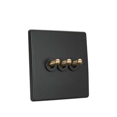 Toggle Switch Retro Wall Power Lamp Matte Frame 10A Brass Light 1-4 Gang 2 Way