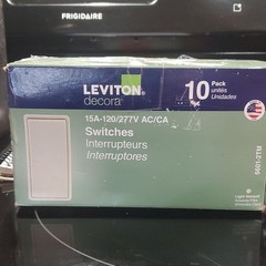 Leviton Decora 5601-2TM On/Off Rocker Switch 15A 120/277V Light Almond 10