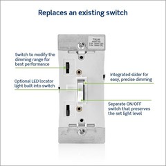 Leviton Toggle Slide Dimmer Switch for Dimmable LED, Halogen and Incandescent…