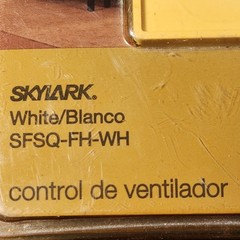 Lutron Skylark Fan Control Slide Switch SFSQ-FH-WH 3-Speed Single Pole Quiet