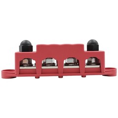 4 GANG M10 Power Distribution Block Bus Bar Terminal Post Stud 12v Black Red Set