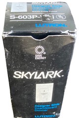 LUTRON SKYLARK S-603P-WH 3-Way 600W Preset Dimmer with On/Off – White NEW IN BOX