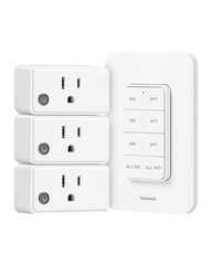 Remote Control Wireless Outlet Wall Switch 3 Outlets 200 FT RF Range 15A/1875W