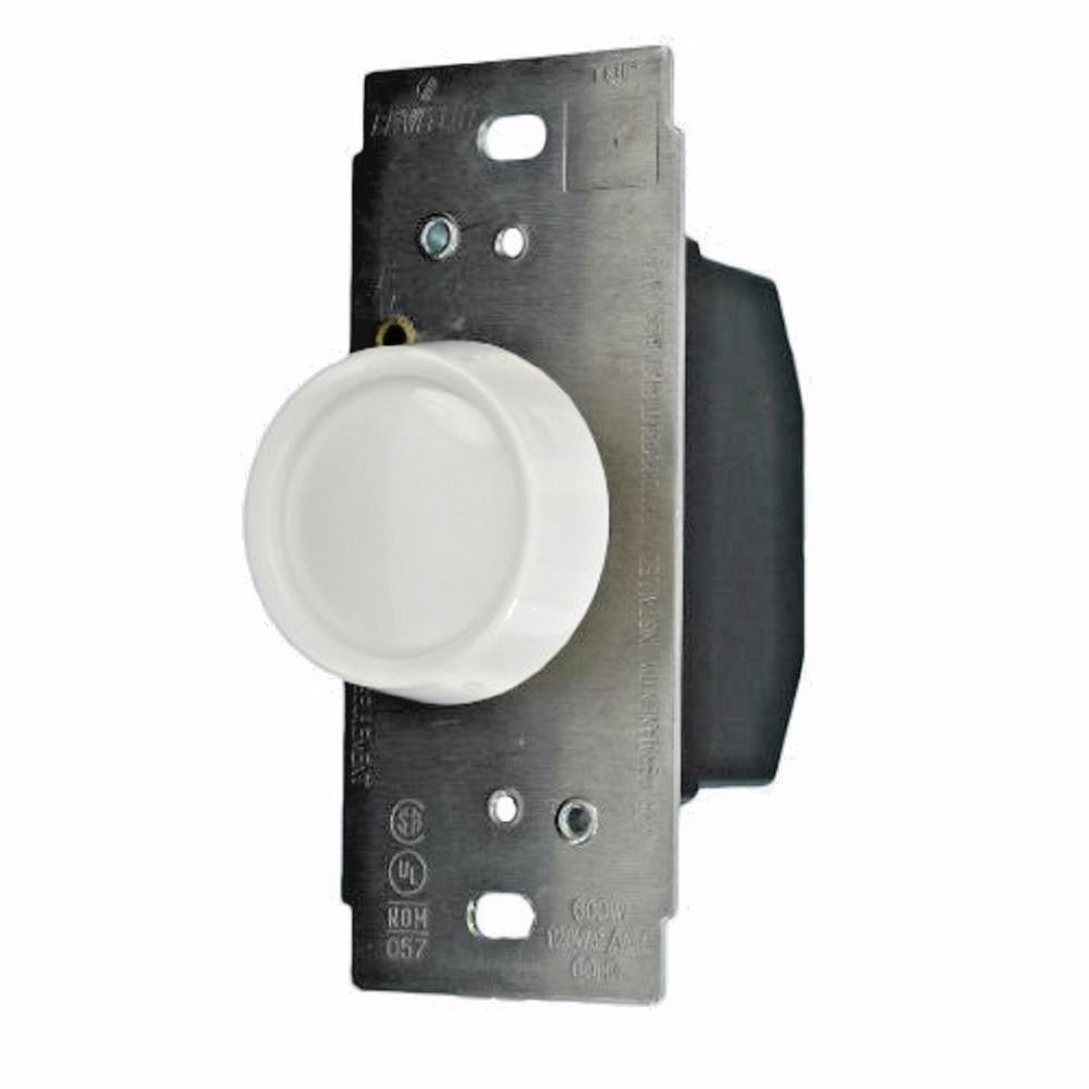 LUTRON Push On / Off Dimmer 600 Watts D-600PH-WH White Single Pole NIP