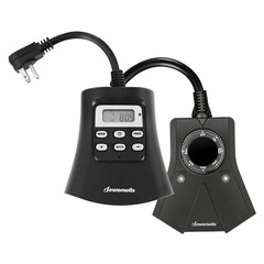 DEWENWILS Digital Outdoor Pool Timer Waterproof Plug in Light Sensor Outlet