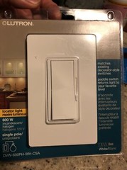 Lutron Contemporary Dimmer Switch DVW-600PH-WH-CSA 600W DIMMER
