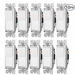 10Pack 15A Decora Rocker Single-Pole AC Quiet Switch Wall Residential Grade Home