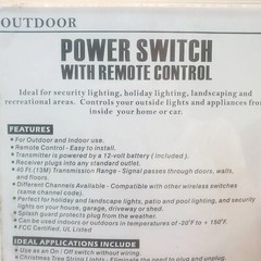 Outdoor Outlet Power Switch Remote Control Weatherproof 40 Ft Range New