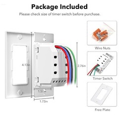 BN-LINK 7 Day Programmable In-Wall Timer Switch Digital For Fans, Lights, Motors