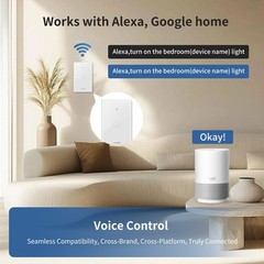 Smart Matter Light Switch, 2.4G WiFi Touch Wall Switch (Neutral Wire Required)