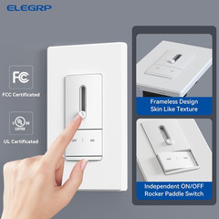 Slide Dimmer Light Switch, Universal Dimmable LED Lighting Control, Single Pole