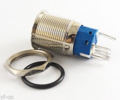 1pc 19mm Metal Momentary Switch Flat with Blue/Red/Green LED Ring illuminated