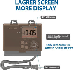 20A Outdoor Digital Pool Timer Waterproof, Dial Programmable Method, 2FT Extensi