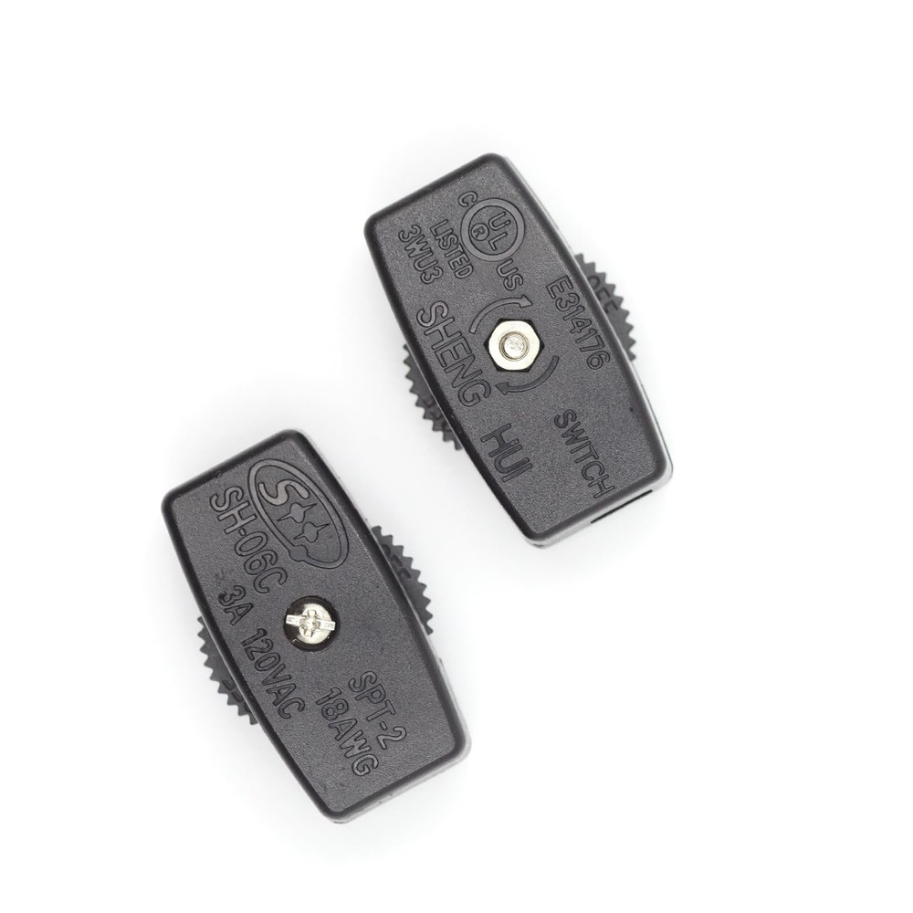 Inline Rotary Cord Switch Gear Light Switch for 18/2 SPT-2 Lamp Cord Thumbwhe…