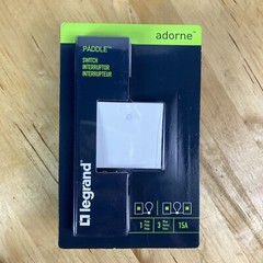 Legrand Adorne 3 Way Paddle Switch – Gloss White. One Available